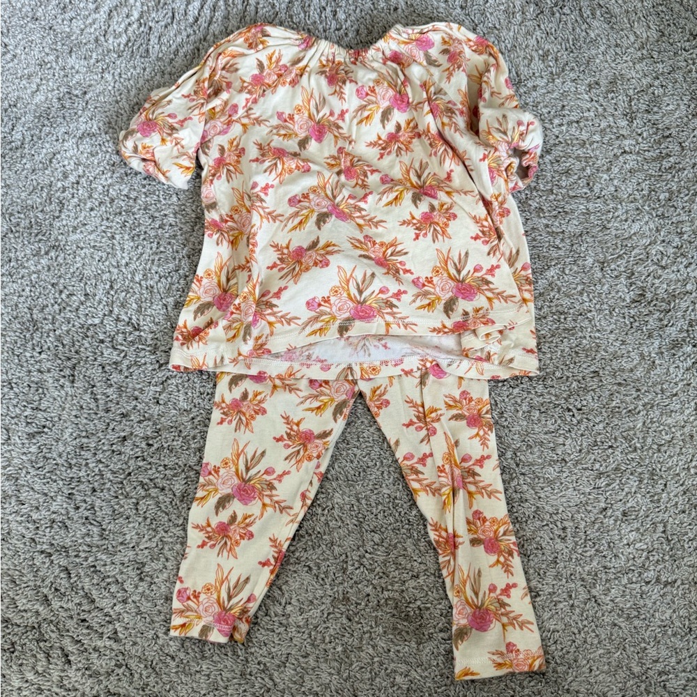 Milkbarn rose print Dress and Legging Set size 12-18 months